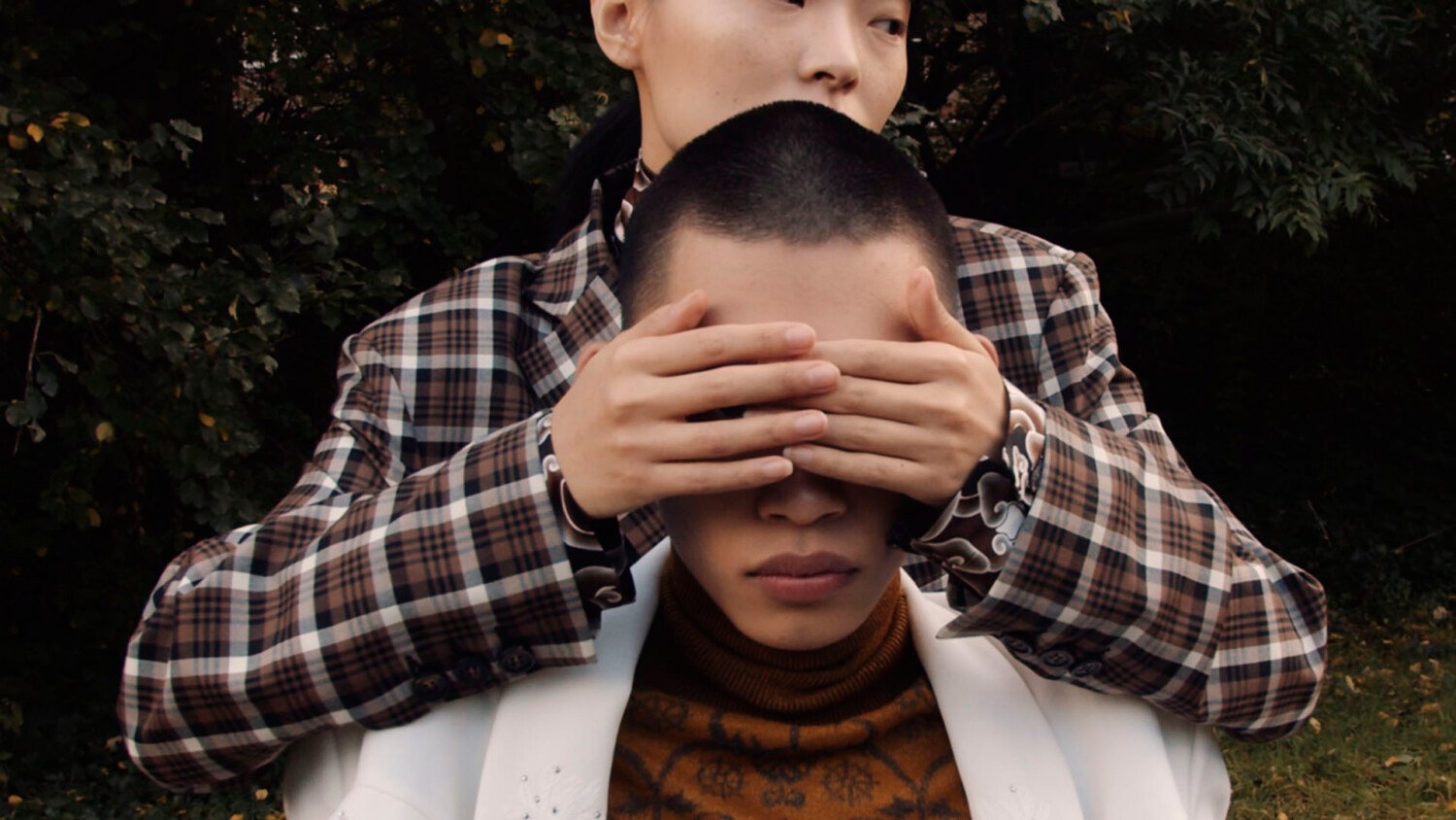 Vogue Taiwan Mixology Editorial Film thumbnail showing model with covered eyes and layered reflection composition